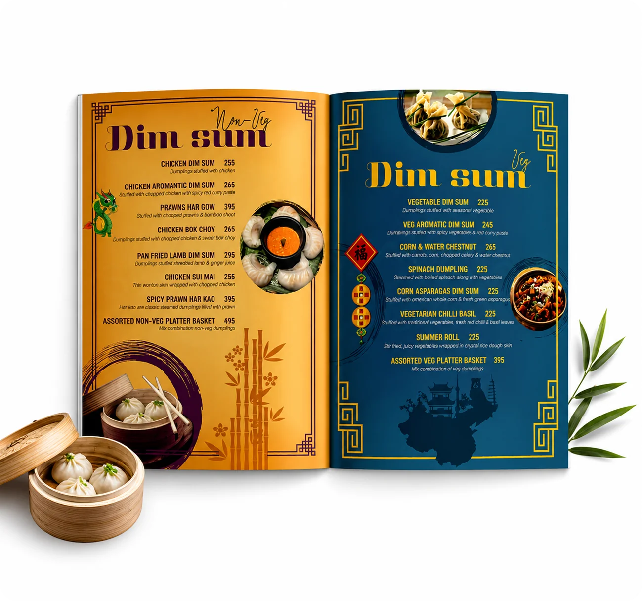 Hao Chi restaurant menu dim sum page design